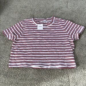 Cotton On Red and White Striped Cropped T-shirt The One Baby Tee
